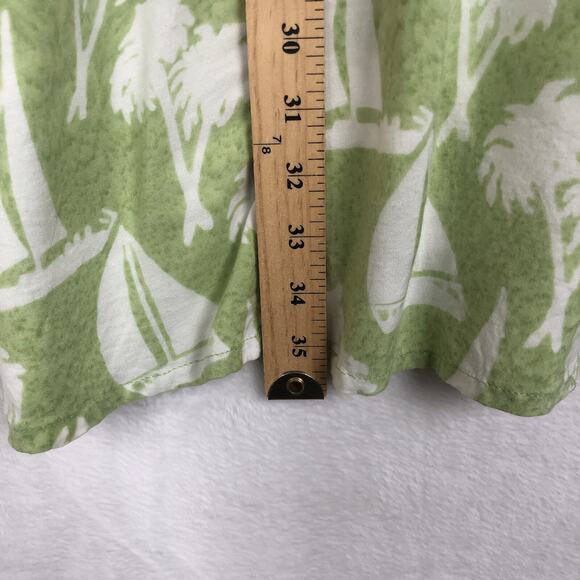 VTG RUM REGGAE Tank Mini Dress Sz M Green‎ Tropical Back Tie Rayon Beach Pool - Picture 6 of 8